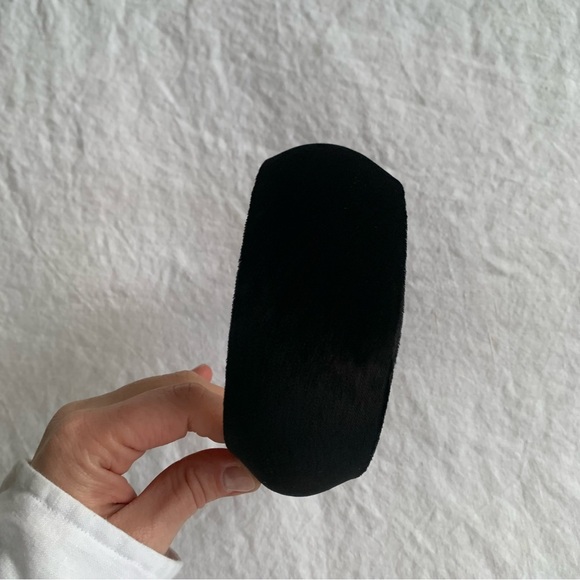 Doen Sestri Velvet Grosgrain Padded Puffy Wide Hair Headband Black main image 5
